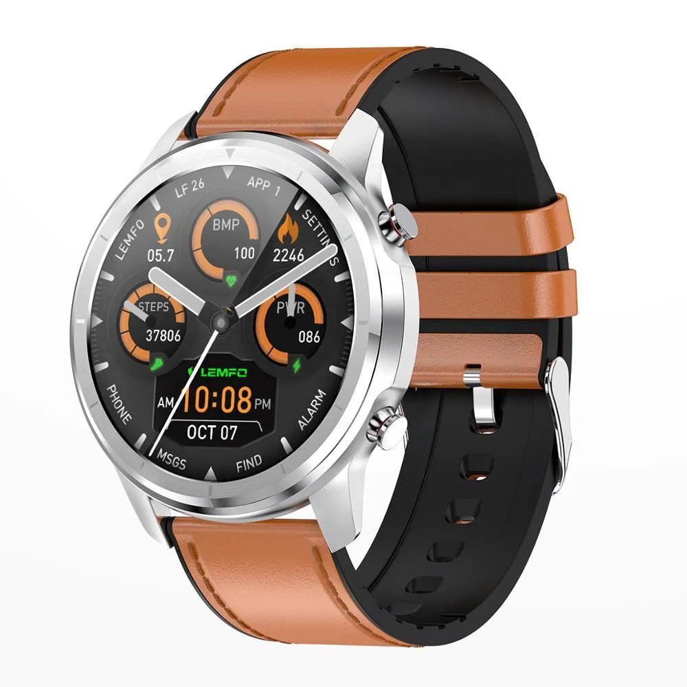 LEMFO LF26 smart bracelet showing 1.3 inch screen with touch and button controls
