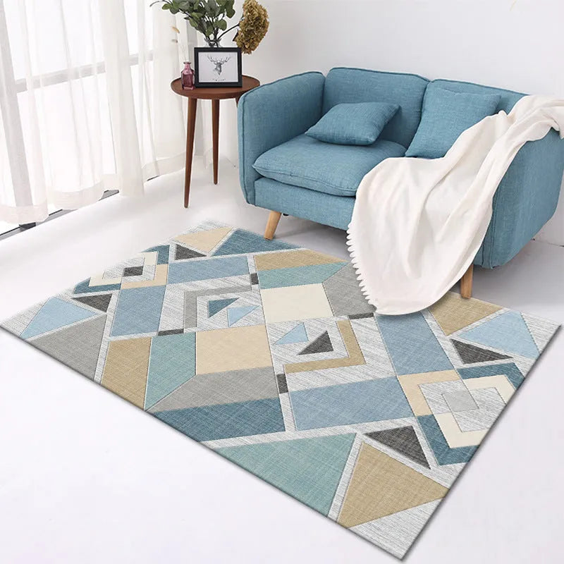 Home crystal velvet carpet in rectangular shape with machine-woven polyester surface and multiple size options