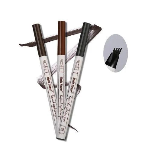 Four-claw eyebrow pen with liquid formula in Chestnut, Brown and Dark Grey, 1ML, for natural hair-like brow look