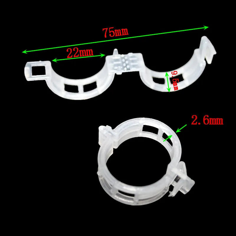 50 plastic plant grafting clips for securing branches on tomato plants and garden shrubs
