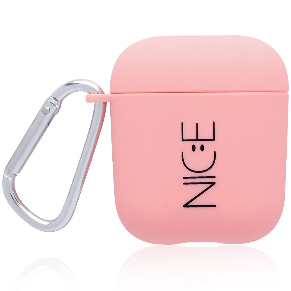 Apple AirPods earphone cover cases in PC plastic with decorative flower and smiley face designs
