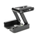 Black triple flex tripod head with folding design for DSLR cameras up to 1.5kg