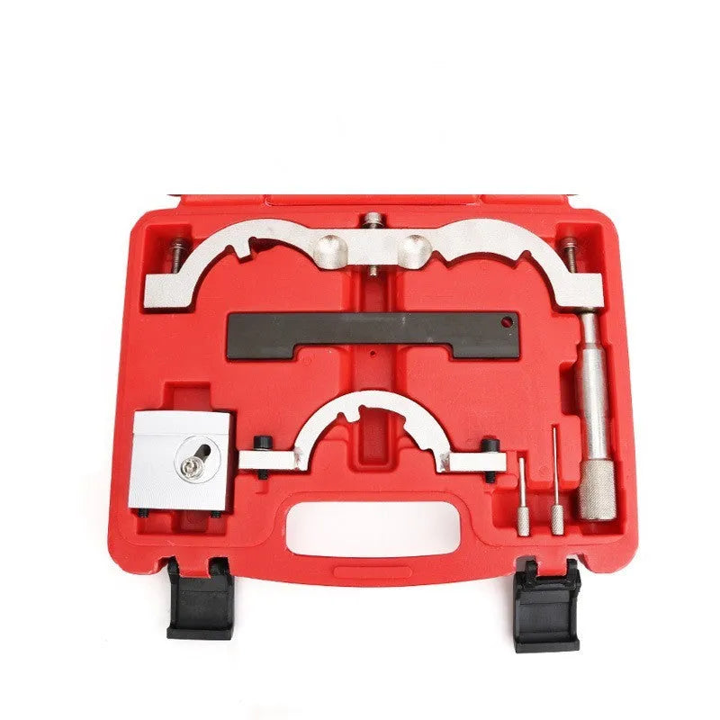 Red chrome-vanadium steel timing tool set for 1.4T Opel, Vauxhall, and Chevrolet LUJ engines.