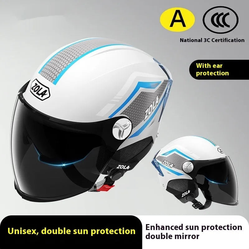 Children's 3C certified ABS motorcycle helmet in double mirror finish colours