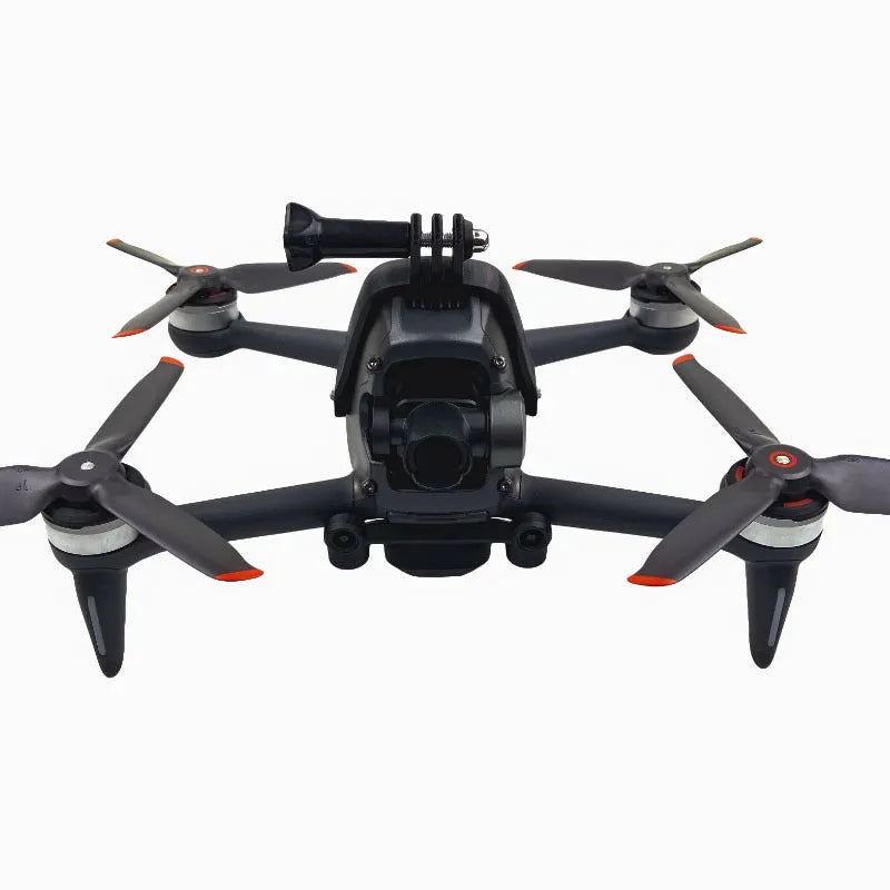 3D printed hard plastic expansion bracket with sponge padding for mounting GoPro cameras to drones