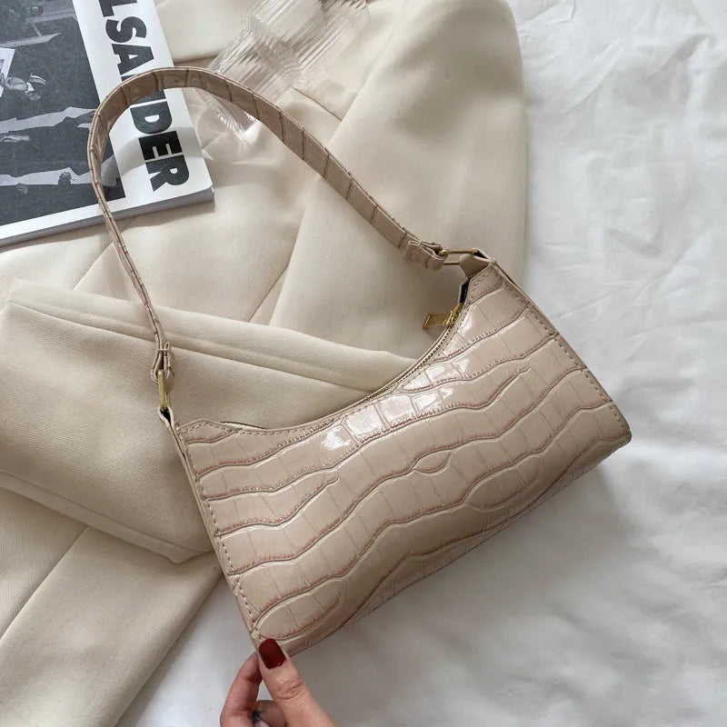 Small square underarm bag in Korean style with PU leather construction