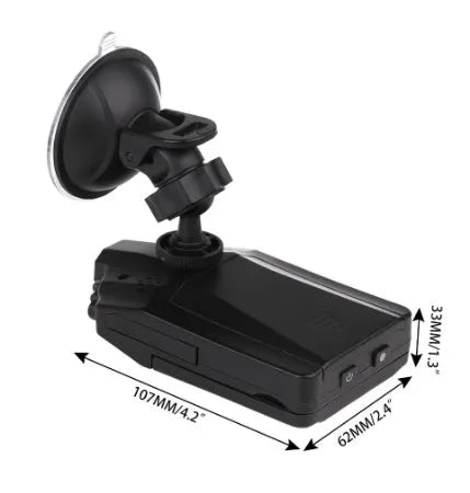 H198 model car dashboard camera with six infrared lights around the lens on a 2.4-inch screen.