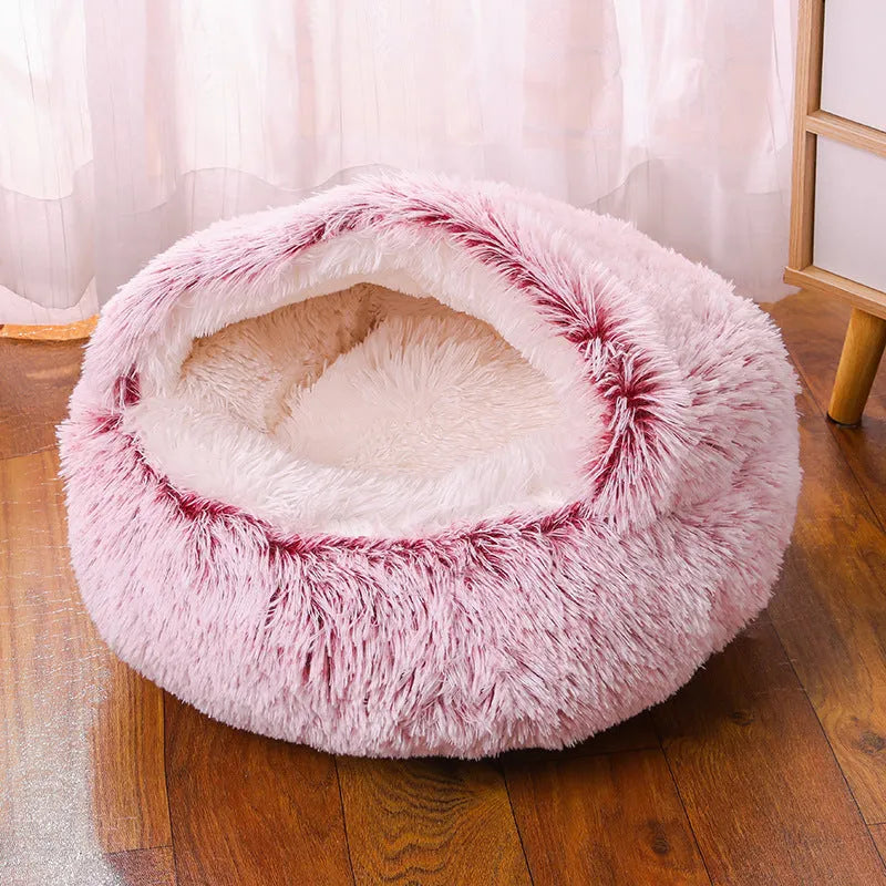 Waterproof cloth dog kennel in a semi-enclosed warm room design, shown in a gradient colour.