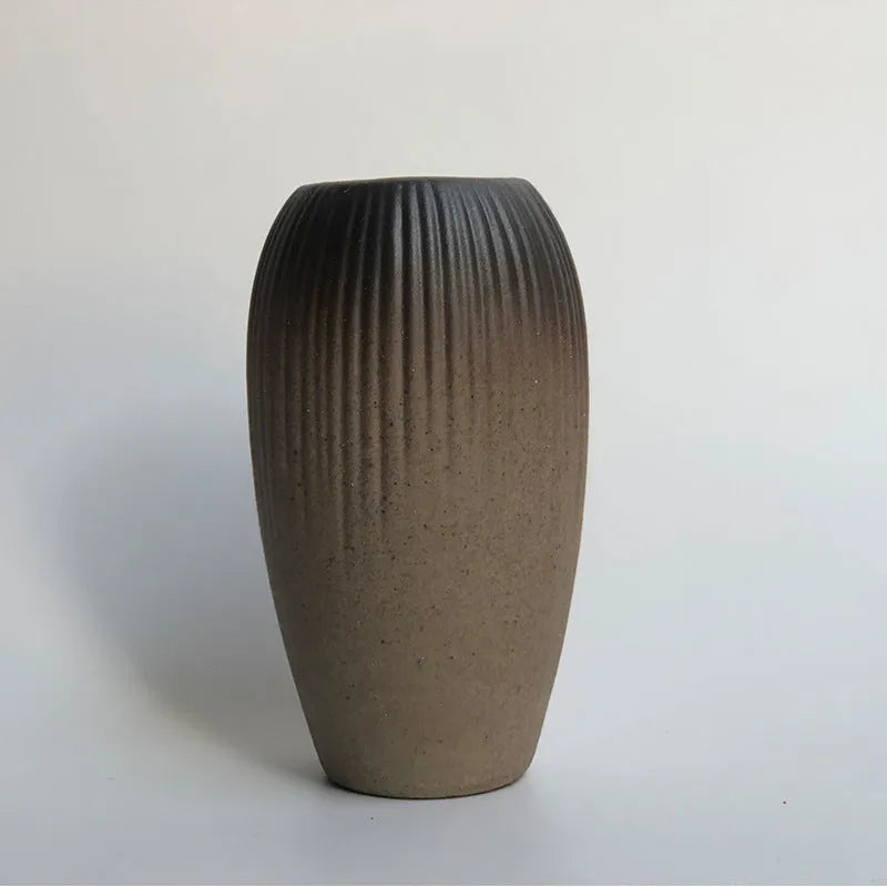 Glazed ceramic small vase in creative Japanese style as decorative ornament with six colour options
