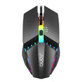 M3 wired USB mouse in black with adjustable DPI settings on a desk