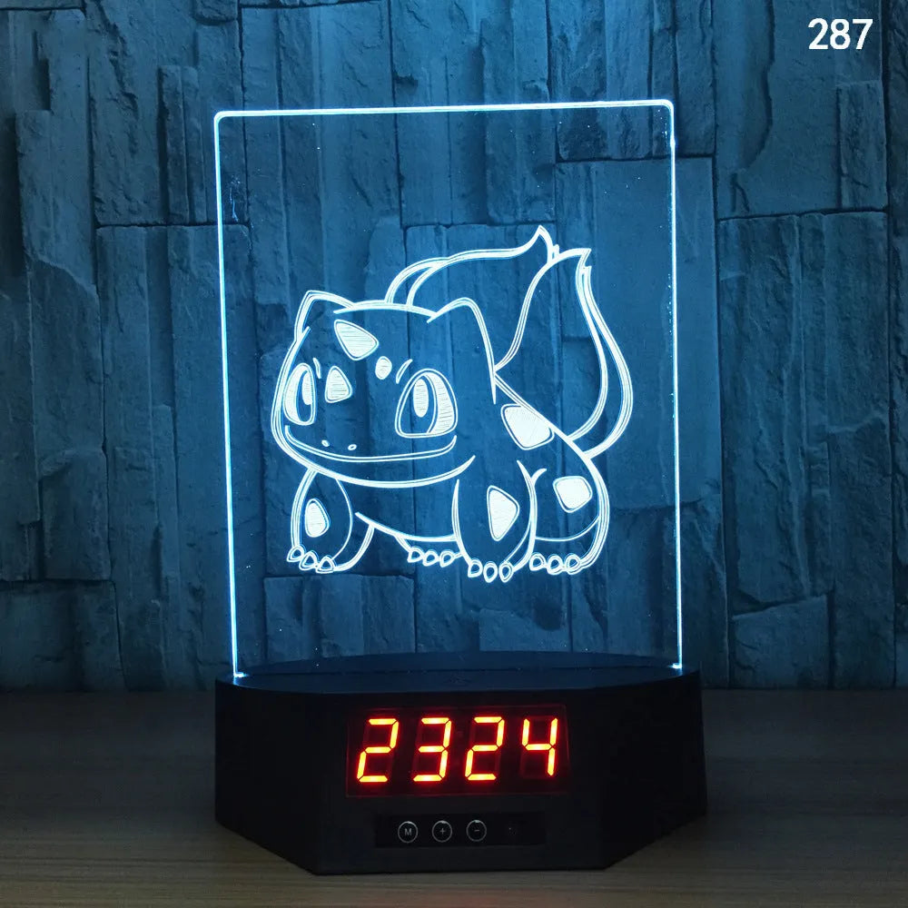 Dolphin-shaped 3D night light table lamp with wireless charging pad and remote control on wooden surface