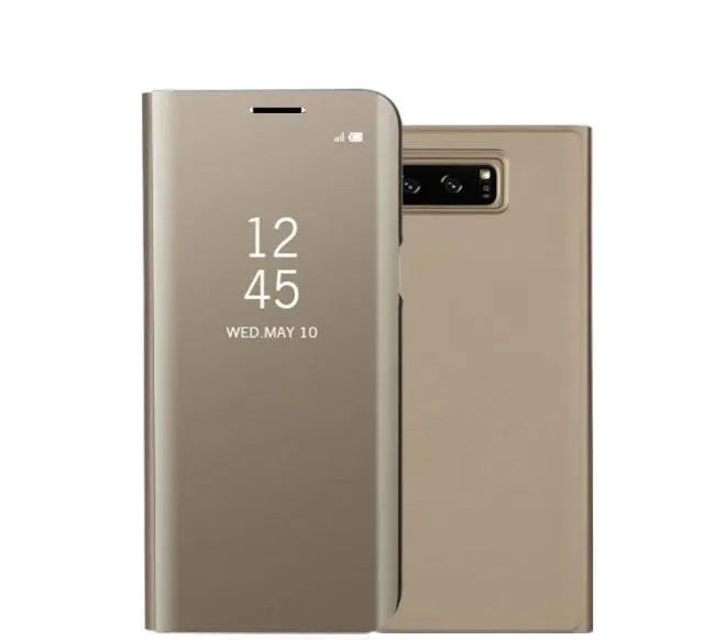 Samsung Galaxy Note20 phone case with card slots and a shiny mirror finish in various colours.