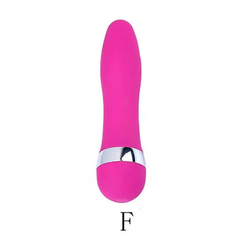 Six styles of mini realistic plastic dildo vibrators for women, showing vaginal and dual-stimulation designs.