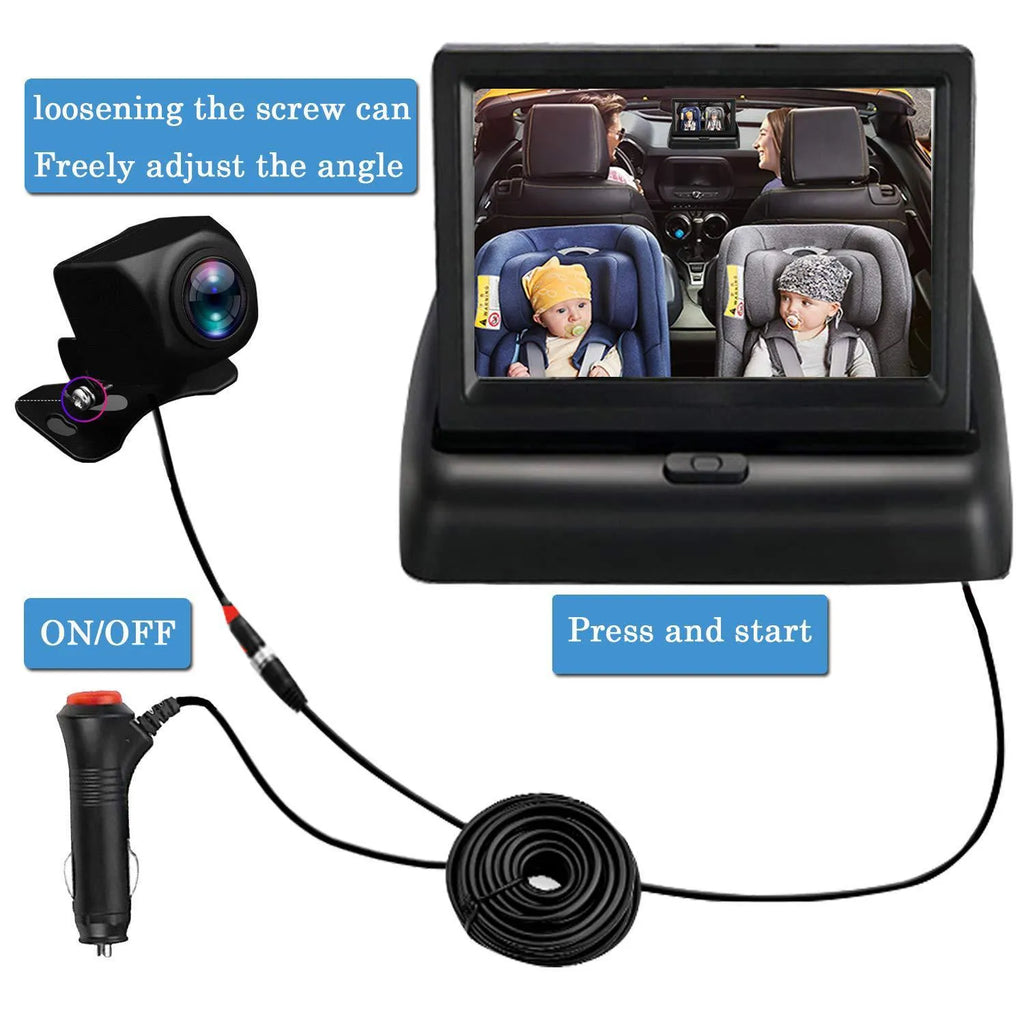 Black plastic CLT-509-1 car reversing display with 4.3 inch TFT screen for small cars