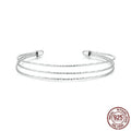 Simple multi-layer 925 sterling silver open-ended bracelet electroplated finish SCB273 colour