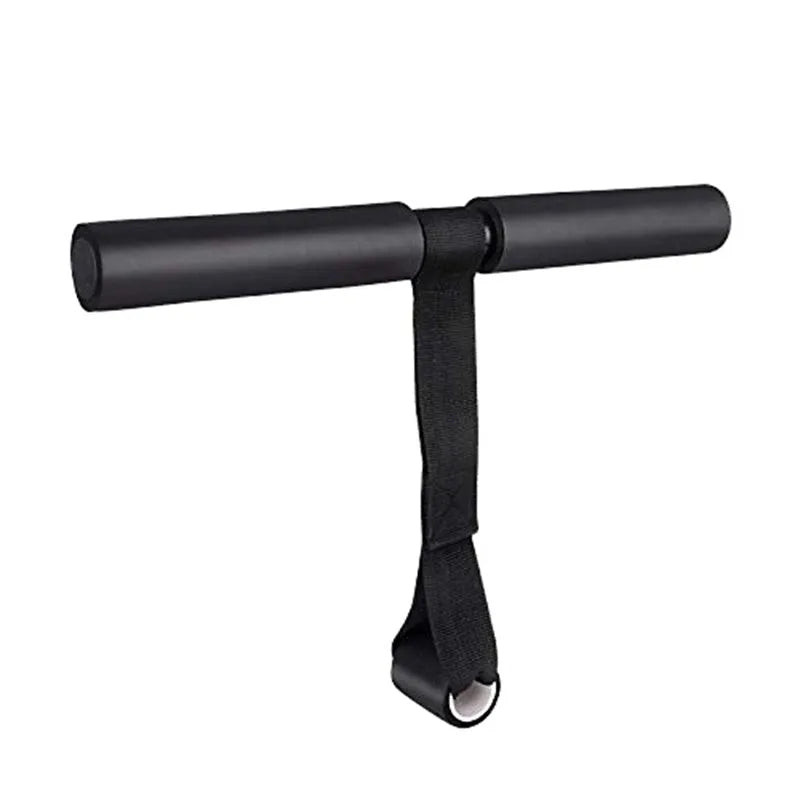 Black portable abdominal fitness device, 176g, steel foam PVC tube, 32cm length household core trainer