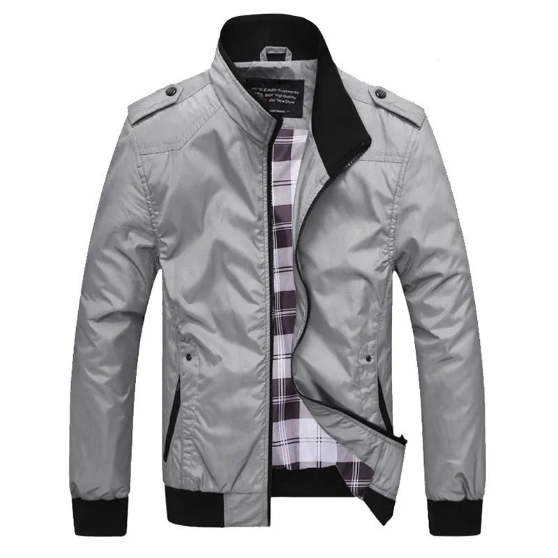 Men's bomber jacket overcoat in chemical fibre blend, available in multiple colours with Asian sizing M to 6XL