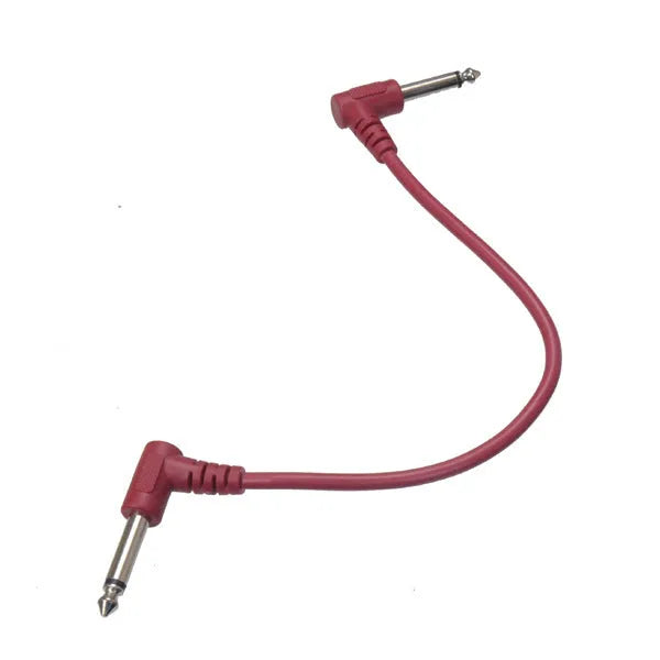 Set of six coloured electric guitar effector cables for effects pedals and audio connections