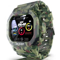 Waterproof smart watch with heart rate monitor, dual optical chip, TPU strap, and 240x240 HD screen in Army Green