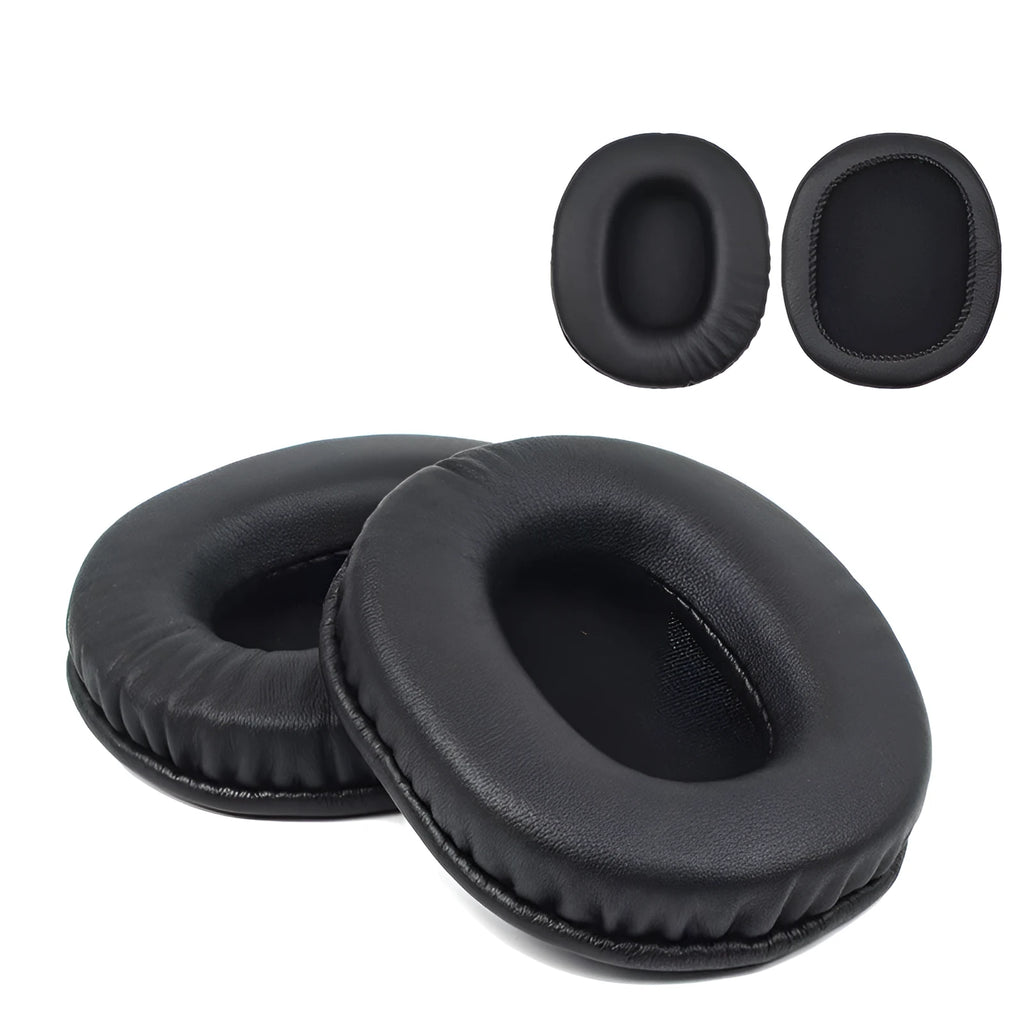 Black soft PU leather replacement earmuff covers for Sony MDR-1R headphones.