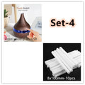 LED essential oil diffuser in wood grain finish, 12x11cm, USB powered, fireproof ABS and PP
