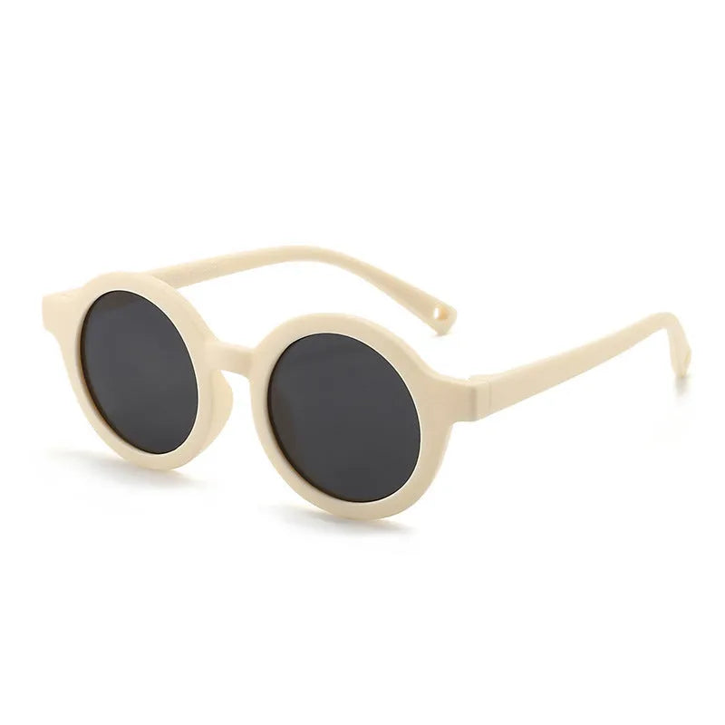 Children's round frame polarised sunglasses with UV400 protection for 0-3 year olds in various colours