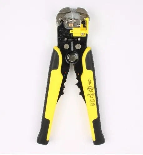 Yellow metal automatic 3-in-1 wire stripper crimping plier tool for electrical work