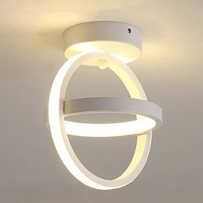 Modern simple ceiling light 21W LED round iron aluminium acrylic shade three colour options