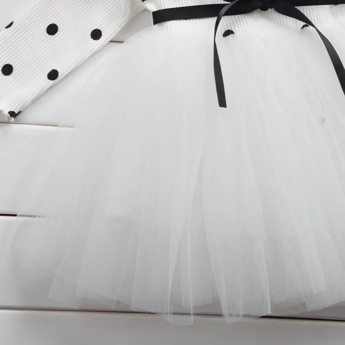 Baby girl long sleeve lace tutu dress in black, pink or white for ages 3-8 years