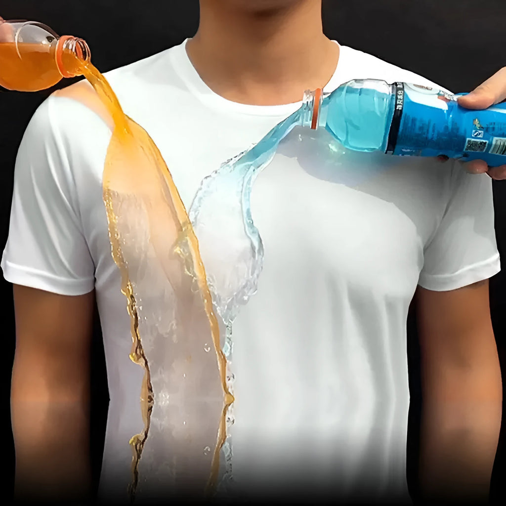 Quick-drying waterproof anti-fouling couple T-shirt, loose round neck short sleeve top in white black blue