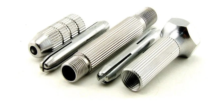 Manual hand drill set kit with hexagonal hand twist drill and 0.5mm to 3.0mm chuck in white steel