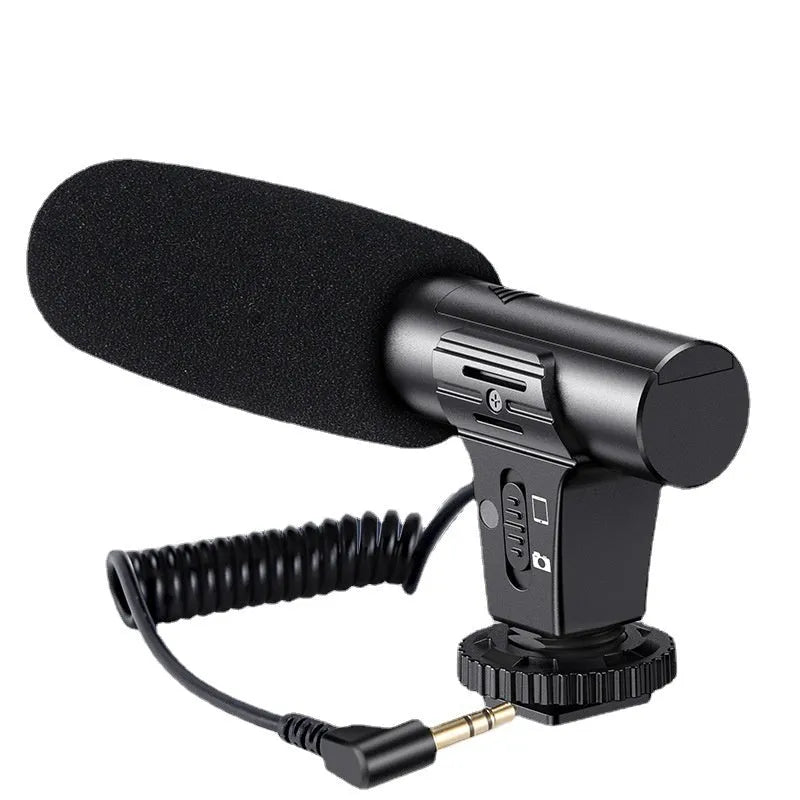 Black video recording live camera microphone for mobile phone and computer.