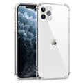 Thickened four-corner airbag iPhone case in transparent TPU with fine hole design, back cover style.