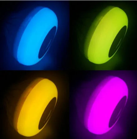 White E27 Bluetooth LED bulb with integrated speaker and remote control for 16-colour RGB lighting