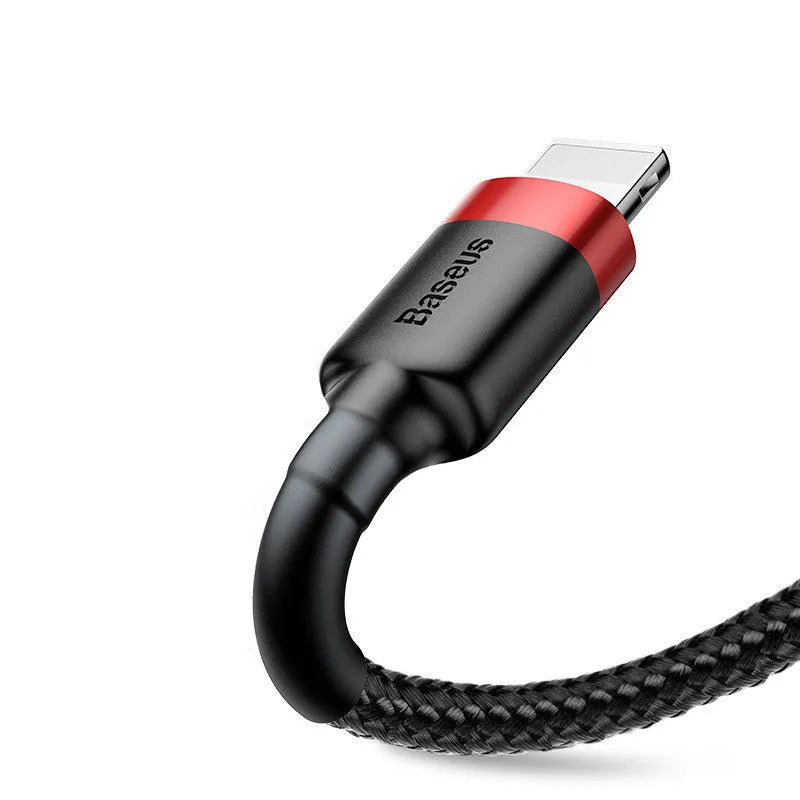 8PIN fast charging cable with single head connector, compatible with Apple iPhone models, in red, gold or grey shell