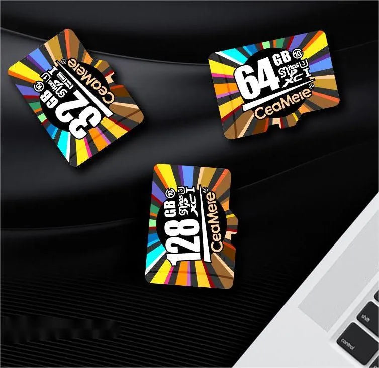 Class 10 memory card for smartphones, tablets, and dash cams, available in 8GB to 256GB capacities.