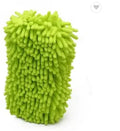 Silvery green chenille microfiber car wash sponge measuring 14x25cm