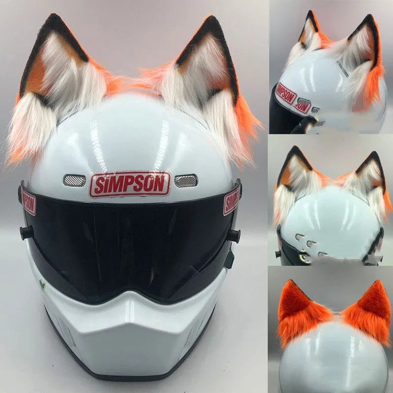 ABS helmet decorations with animal ears and tail for motorcycle and electric bike helmets