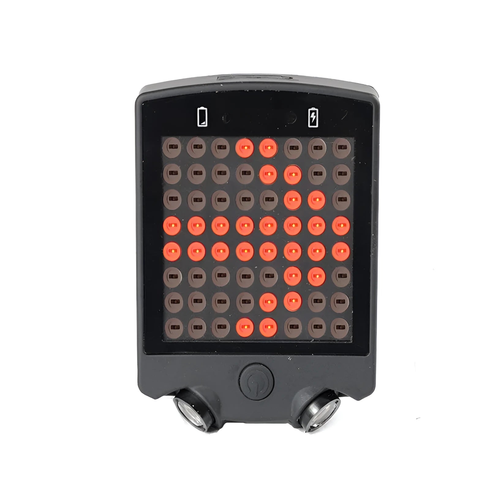 Black LED bicycle turn signal with wireless remote control dot matrix display and laser line