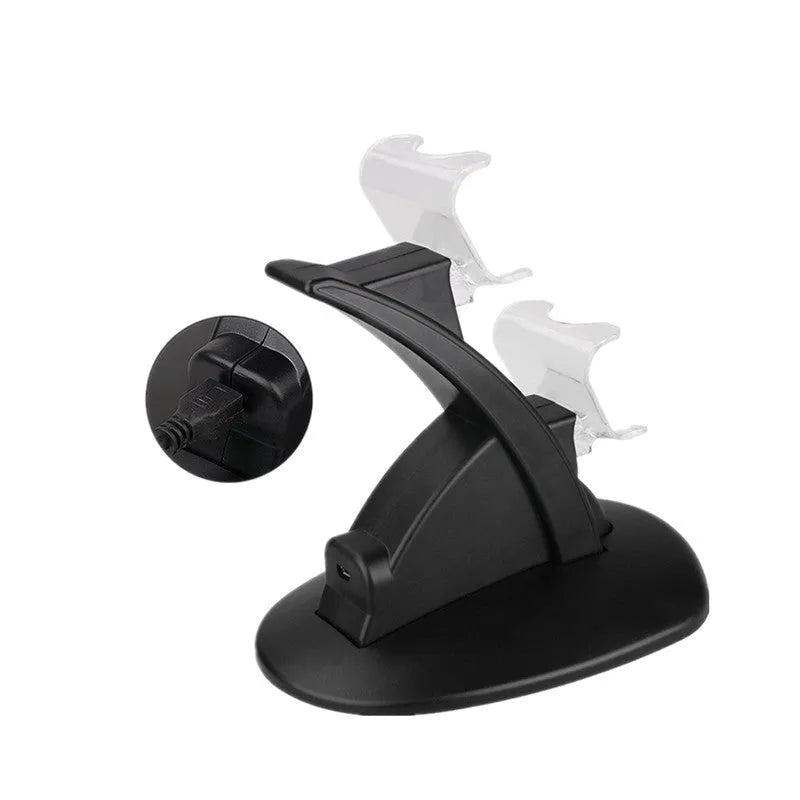 Black dual charging stand for Xbox One and Xbox One S controllers with USB connection, 150 x 110 x 155mm