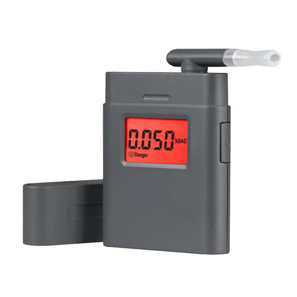 Black At-838 portable alcohol breathalyser detector for professional BAC testing.