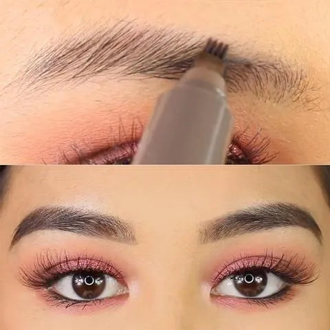 Four-claw eyebrow pen with liquid formula in Chestnut, Brown and Dark Grey, 1ML, for natural hair-like brow look