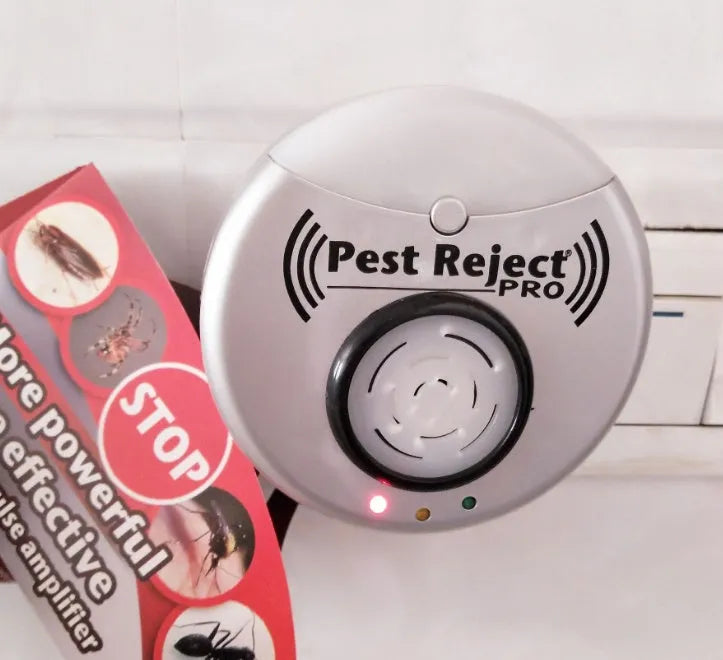 Silver grey intelligent ultrasonic mosquito repellent with compact 10cm size and plug
