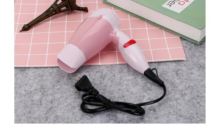 Electric hair dryer 600W with three gears, high temperature resistant AB material, and flame retardant power cord