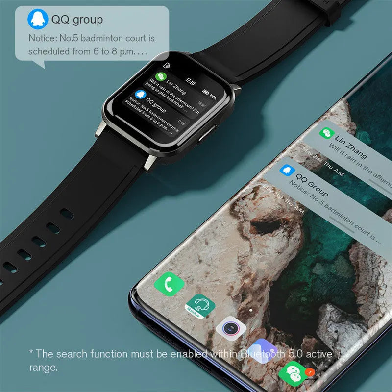 Black silicone strap waterproof smart bracelet with 1.4-inch HD touchscreen display.
