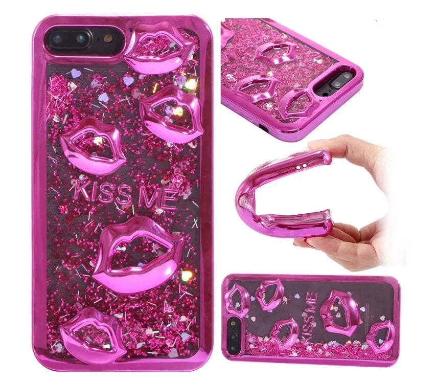 Three-dimensional lips TPU back cover phone case for Huawei P20 P30 in golden colour