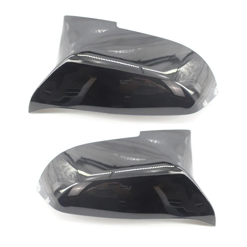 Pair of paint bright black BMW horn-style rear view mirror shells for F-series models