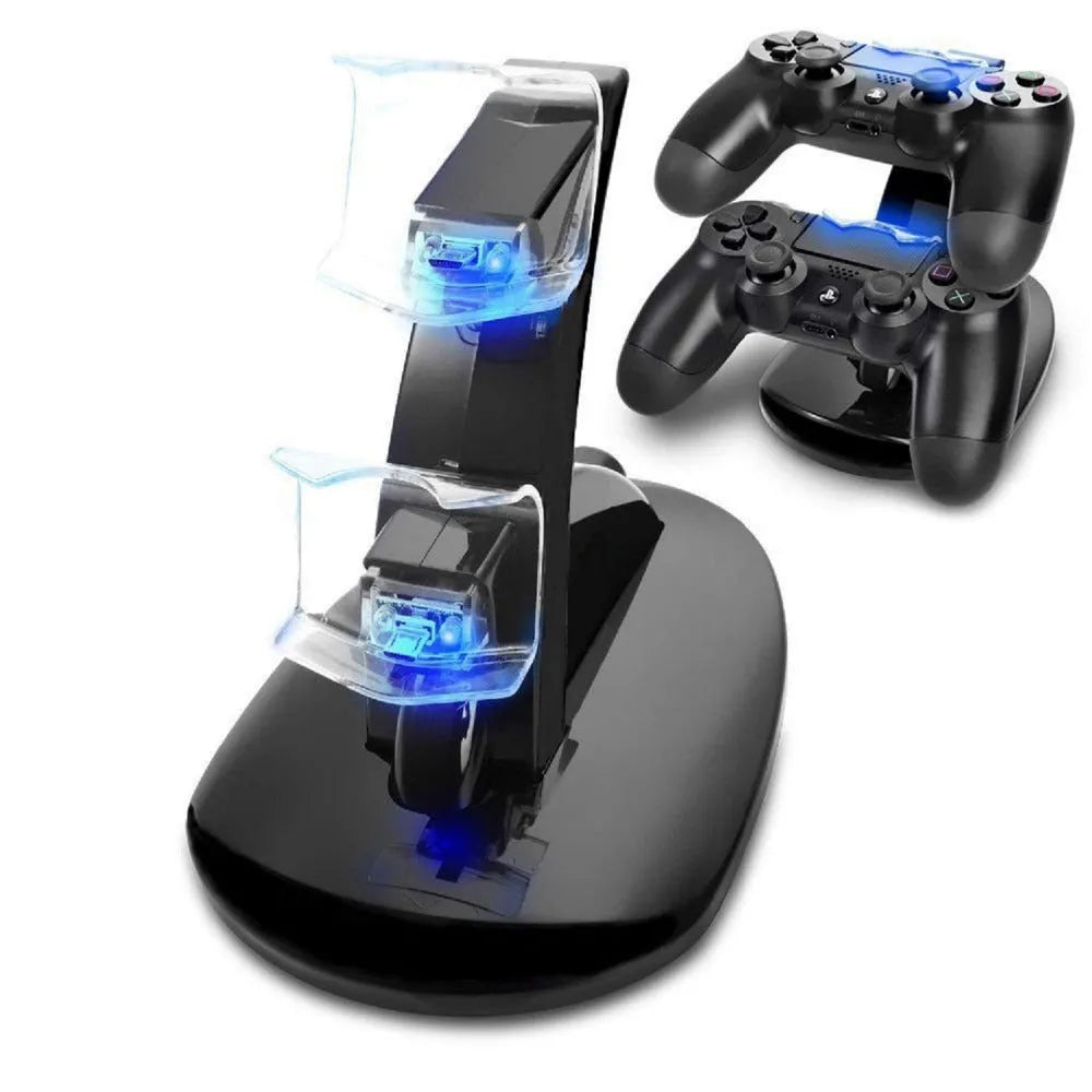 Black dual charging stand for Xbox One and Xbox One S controllers with USB connection, 150 x 110 x 155mm