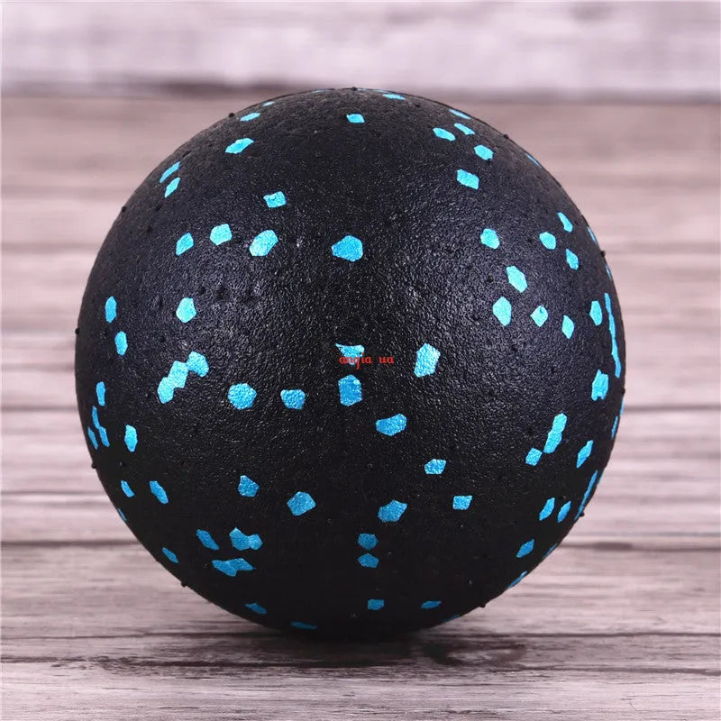 8 cm EVA yoga foot massage ball in Blackgreen and Blackpink, non-inflatable compact massage ball for fitness and health massage