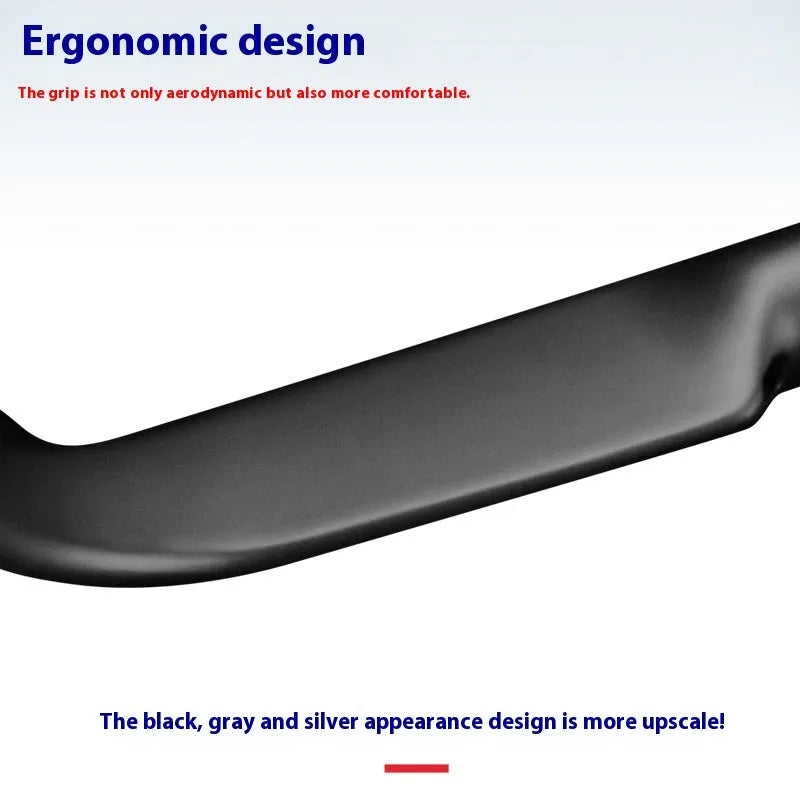 Carbon fiber road bicycle handle bar with a double line design, shown in red and black colour options.
